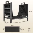  Feuerholzgestell, kompakt, bis 50 kg Holz, abnehmbarer Tragebeutel, 49x34x44 cm, Schwarz