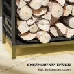 Feuerholzgestell, kompakt, bis 50 kg Holz, abnehmbarer Tragebeutel, 49x34x44 cm, Schwarz