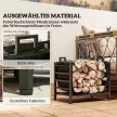 Feuerholzgestell, kompakt, bis 50 kg Holz, abnehmbarer Tragebeutel, 49x34x44 cm, Schwarz