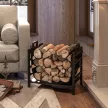  Feuerholzgestell, kompakt, bis 50 kg Holz, abnehmbarer Tragebeutel, 49x34x44 cm, Schwarz