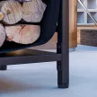  Feuerholzgestell, kompakt, bis 50 kg Holz, abnehmbarer Tragebeutel, 49x34x44 cm, Schwarz