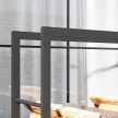  Feuerholzgestell mit Rädern, mobil, Metallrahmen, bis 150 kg, 120 x 32 x 151 cm, schwarz