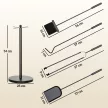  Kaminbesteck, 5-teilig, Besen, Schaufel, Zange, Schürhaken und Ständer, feuerfestes Metall, Schwarz