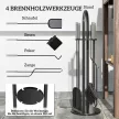  Kaminbesteck Set 5 teilig Kaminzubehör mit Besen, Schaufel, Schürhaken Zange Ständer