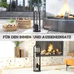  Kaminbesteck Set 5 teilig Kaminzubehör mit Besen, Schaufel, Schürhaken Zange Ständer