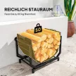  Kaminholzregal für innen 53 x 33 x 43 cm Brennholzregal mit Tragetasche Metall Schwarz