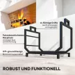  Kaminholzregal für innen 53 x 33 x 43 cm Brennholzregal mit Tragetasche Metall Schwarz