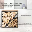  2-in-1 Kaminholzregal für innen 58 x 36 x 60cm erhöhtes Brennholzregal mit Trenner Metall Schwarz
