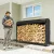  Kaminholzregal Metall 199 x 30 x 121 cm Brennholzregal 0,6m³ mit wasserdichter Abdeckung bis 300kg