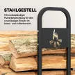  Kaminholzregal Metall 199 x 30 x 121 cm Brennholzregal 0,6m³ mit wasserdichter Abdeckung bis 300kg