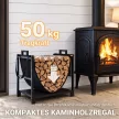 Tűzifatartó 47,5 x 33 x 44 cm, megemelt tűzifatartó vászon hordtáskával, akár 50 kg-ig, beltéri/kültéri használatra