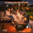  Gas Heizstrahler Outdoor 1,5-4,2 kW Terrassenheizer mit Rollen 3 Leistungsstufen 50 cm Schlauch Druckregler