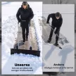 Nagy, 95 cm-es extra széles alumínium hólapát kerekekkel, állítható és csúszásmentes nyéllel, döntött