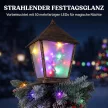 Karácsonyi utcai lámpa kültéri használatra LED-es égőkkel, hópelyhes végekkel, piros bogyókkal és fenyőtobozokkal