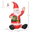 Mikulás karácsonyfadísz, 1,2 m, önfelfújó, LED-ekkel, fúvóval együtt, piros + fehér