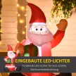 Mikulás karácsonyfadísz, 1,2 m, önfelfújó, LED-ekkel, fúvóval együtt, piros + fehér