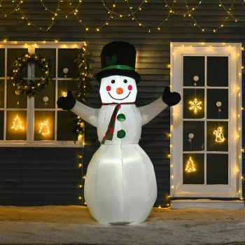    Schneemann Weihnachtsdekoration Weihnachtsdeko, inkl. Gebläse, bunte LED's, selbstaufblasend 1, m, Mehrfarbig