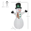  Schneemann Weihnachtsdekoration Weihnachtsdeko, inkl. Gebläse, bunte LED's, selbstaufblasend 1, m, Mehrfarbig