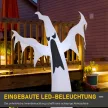 Felfújható Halloween szellem 1,8 m-es dekoráció LED-ekkel IP44 önfelfújó poliészter fehér 130 x 30 x 180 cm