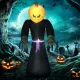 210 cm-es felfújható tök szellem, halloweeni horror dekoráció LED világítással, vízálló felfújható figura, poliészter, beltéri és kültéri használatra