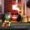 Felfújható karácsonyfadísz, Mikulás szánkóval és rénszarvassal, LED-es lámpákkal, kertbe
