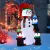  Schneemann Outdoor-Weihnachtsdekoration, inkl. Gebläse, bunte LED's, selbstaufblasend 1,4 m, Mehrfarbig