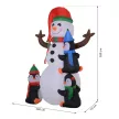  Schneemann Outdoor-Weihnachtsdekoration, inkl. Gebläse, bunte LED's, selbstaufblasend 1,4 m, Mehrfarbig