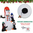 Schneemann Outdoor-Weihnachtsdekoration, inkl. Gebläse, bunte LED's, selbstaufblasend 1,4 m, Mehrfarbig