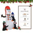  Schneemann Outdoor-Weihnachtsdekoration, inkl. Gebläse, bunte LED's, selbstaufblasend 1,4 m, Mehrfarbig