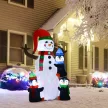 Schneemann Outdoor-Weihnachtsdekoration, inkl. Gebläse, bunte LED's, selbstaufblasend 1,4 m, Mehrfarbig
