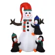  Schneemann Outdoor-Weihnachtsdekoration, inkl. Gebläse, bunte LED's, selbstaufblasend 1,4 m, Mehrfarbig