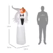 Felfújható Halloween szellem dekoráció 1,8 m LED-ekkel, fehér + narancssárga poliészter 80 x 40 x 180 cm