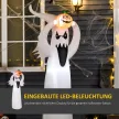 Felfújható Halloween szellem dekoráció 1,8 m LED-ekkel, fehér + narancssárga poliészter 80 x 40 x 180 cm