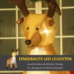 Felfújható rénszarvas, 1,8 m, LED lámpák, kiegészítők, automatikus felfújás, sárga