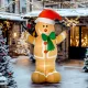 Felfújható karácsonyfadísz 1,83 m-es mézeskalácsfigura masnival, 3 LED-del, belső ventilátorral és kerti dekorációval