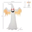 Felfújható Halloween szellem 2,4 m-es dekoráció LED-ekkel IP44 önfelfújó poliészter fehér + piros 150 x 80 x 240 cm