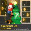 Felfújható karácsonyfa, karácsonyi dekoráció, 1,8 m, fúvóval, 123 cm x 85 cm x 180 cm, zöld + piros