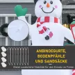 Karácsonyi dekoráció, felfújható hóember, 2,4 m, LED világítás, fúvó, fehér