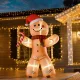 Önfelfújó mézeskalácsfigura, fúvóval, karácsonyi dekorációval 2,4 m LED-es lámpákkal