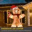 Önfelfújó mézeskalácsfigura, fúvóval, karácsonyi dekorációval 2,4 m LED-es lámpákkal