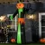 Halloween szellem LED fényekkel, önfelfújó, fúvóval együtt, 100 cm x 96 cm x 270 cm, zöld + sárga + fekete