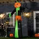 Halloween szellem LED fényekkel, önfelfújó, fúvóval együtt, 100 cm x 96 cm x 270 cm, zöld + sárga + fekete