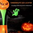 Halloween szellem LED fényekkel, önfelfújó, fúvóval együtt, 100 cm x 96 cm x 270 cm, zöld + sárga + fekete