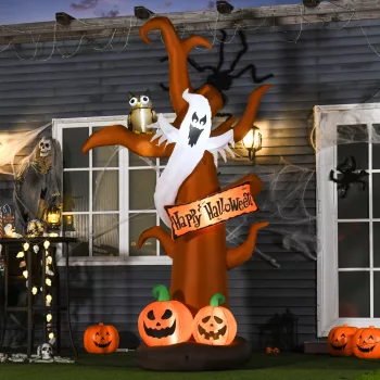   Önfelfújó halloweeni dekoráció LED-es fényekkel, fúvóval és rögzítőelemekkel együtt, 156cm x 107cm x 274cm