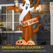 Önfelfújó halloweeni dekoráció LED-es fényekkel, fúvóval és rögzítőelemekkel együtt, 156cm x 107cm x 274cm