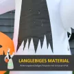Önfelfújó, hátborzongató szellem/szellem LED-es fényekkel, Halloween dekoráció, poliészter, fehér, 105 x 65 x 180 cm