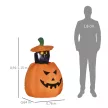 Önfelfújó halloweeni dekoráció, halloweeni tök, LED-ekkel, kültéri, időjárásálló, 76 x 64 x 115 cm, narancssárga
