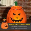 Önfelfújó halloweeni dekoráció, halloweeni tök, LED-ekkel, kültéri, időjárásálló, 76 x 64 x 115 cm, narancssárga