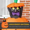 Önfelfújó halloweeni dekoráció, halloweeni tök, LED-ekkel, kültéri, időjárásálló, 76 x 64 x 115 cm, narancssárga