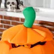 Önfelfújó halloweeni dekoráció, halloweeni tök, LED-ekkel, kültéri, időjárásálló, 76 x 64 x 115 cm, narancssárga